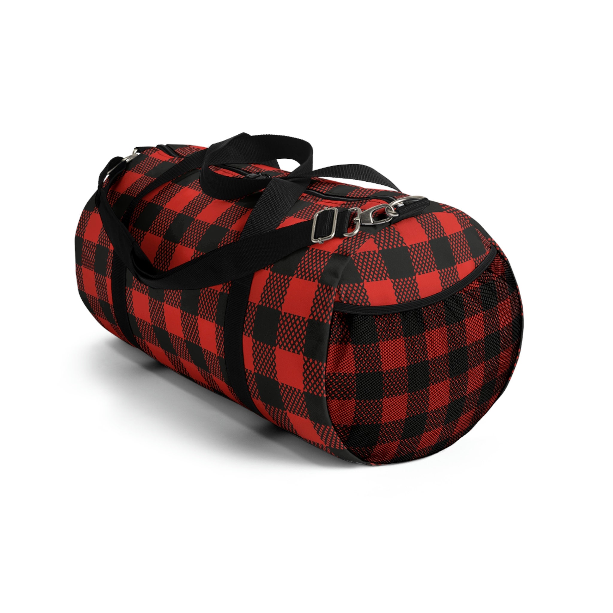 Buffalo Check Duffel Bag Comes in Two Sizes. Red and Black Etsy