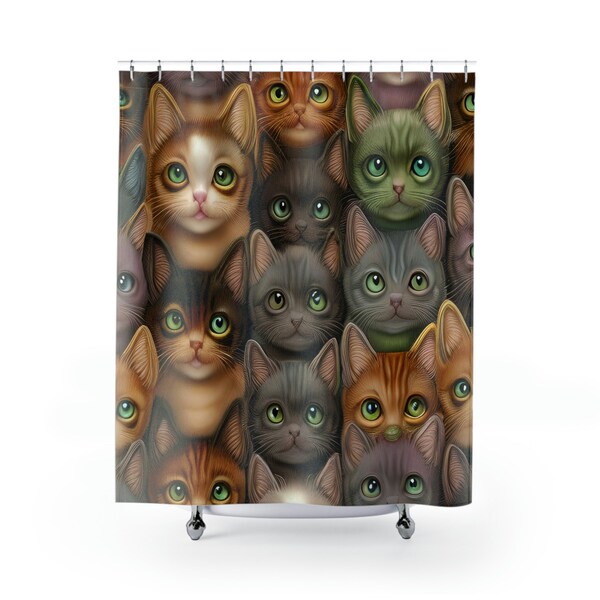 Cat Shower Curtain Etsy