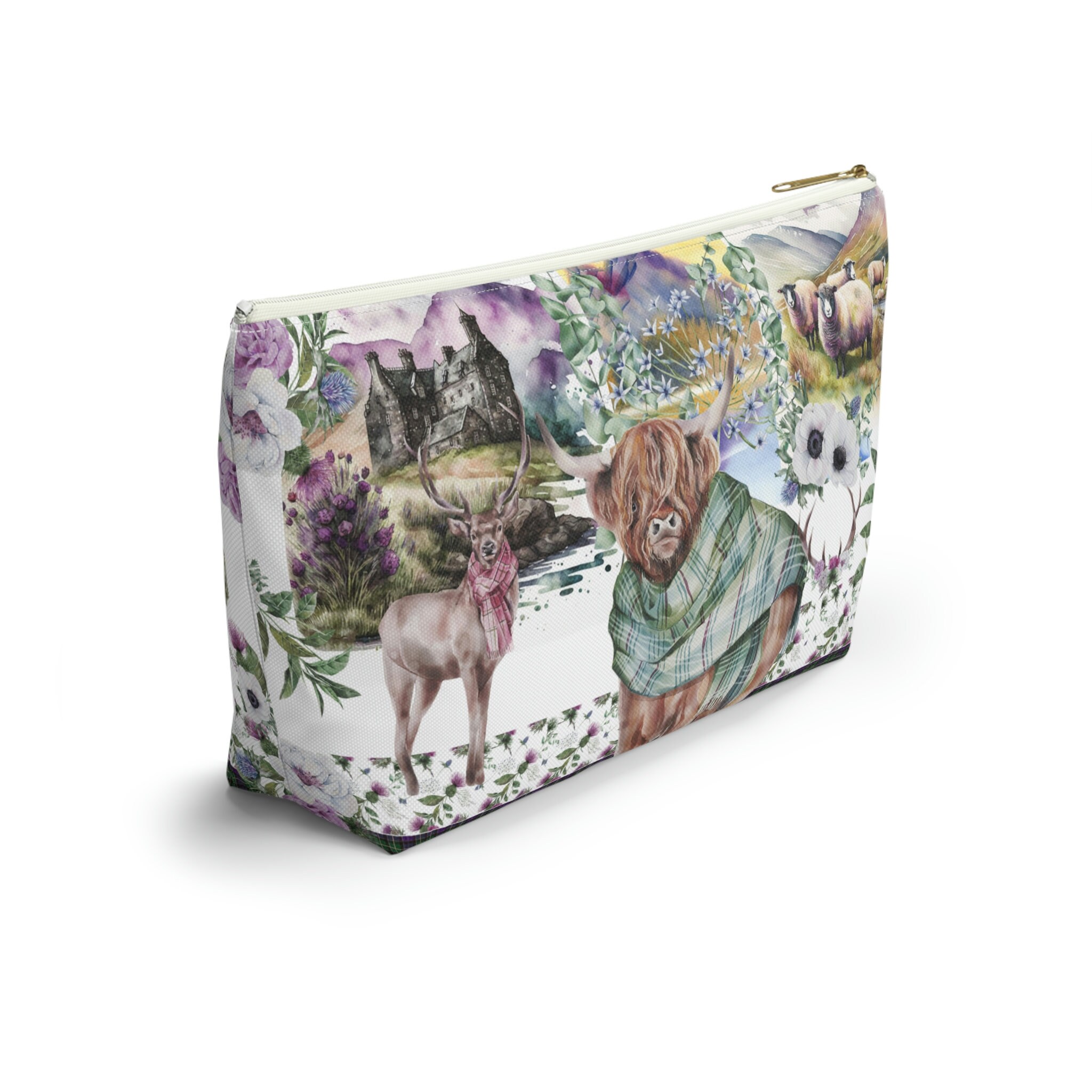 Scottish Lands Accessory Pouches W Zipper and Tbottom, Two Sizes Etsy