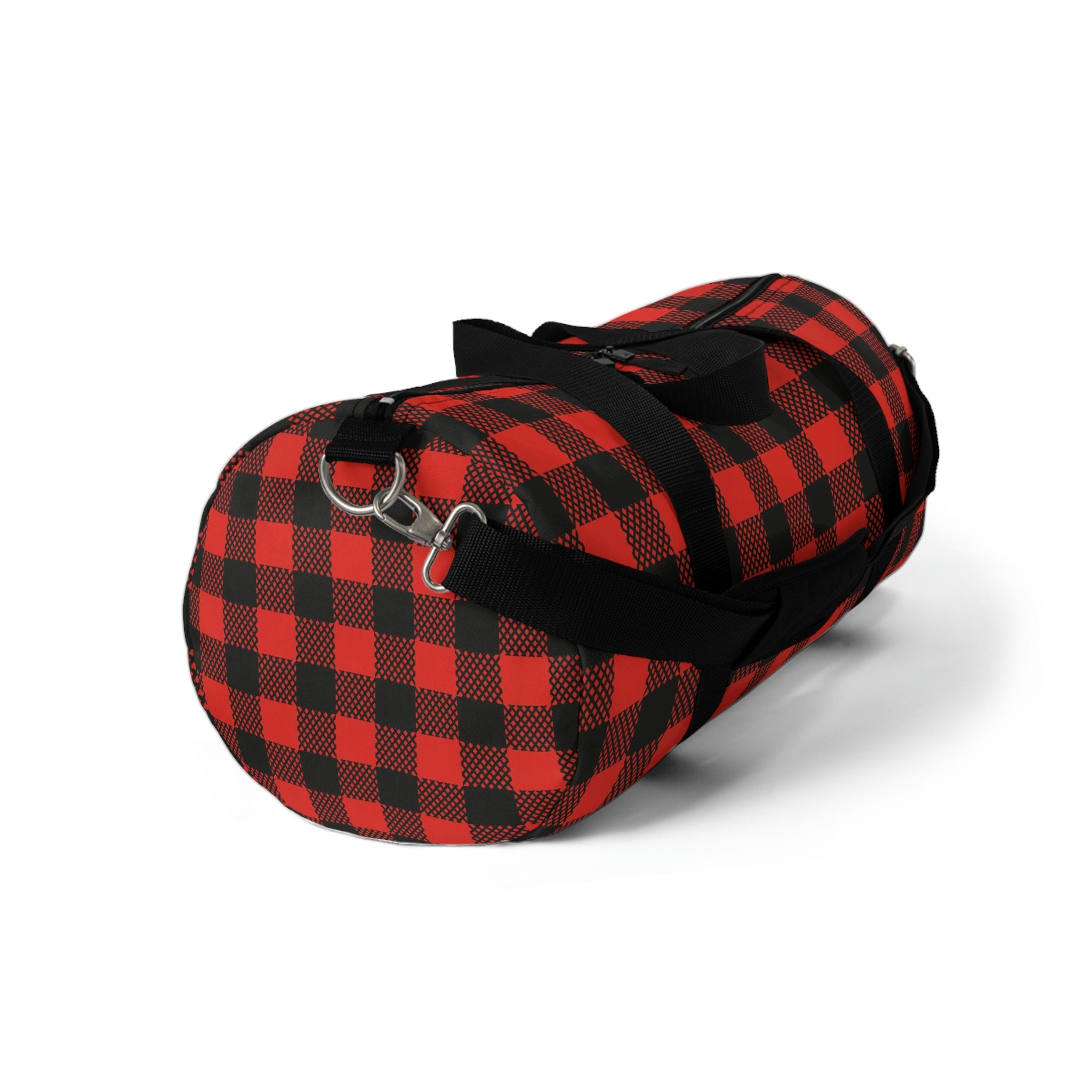 Buffalo Check Duffel Bag Comes in Two Sizes. Red and Black Etsy