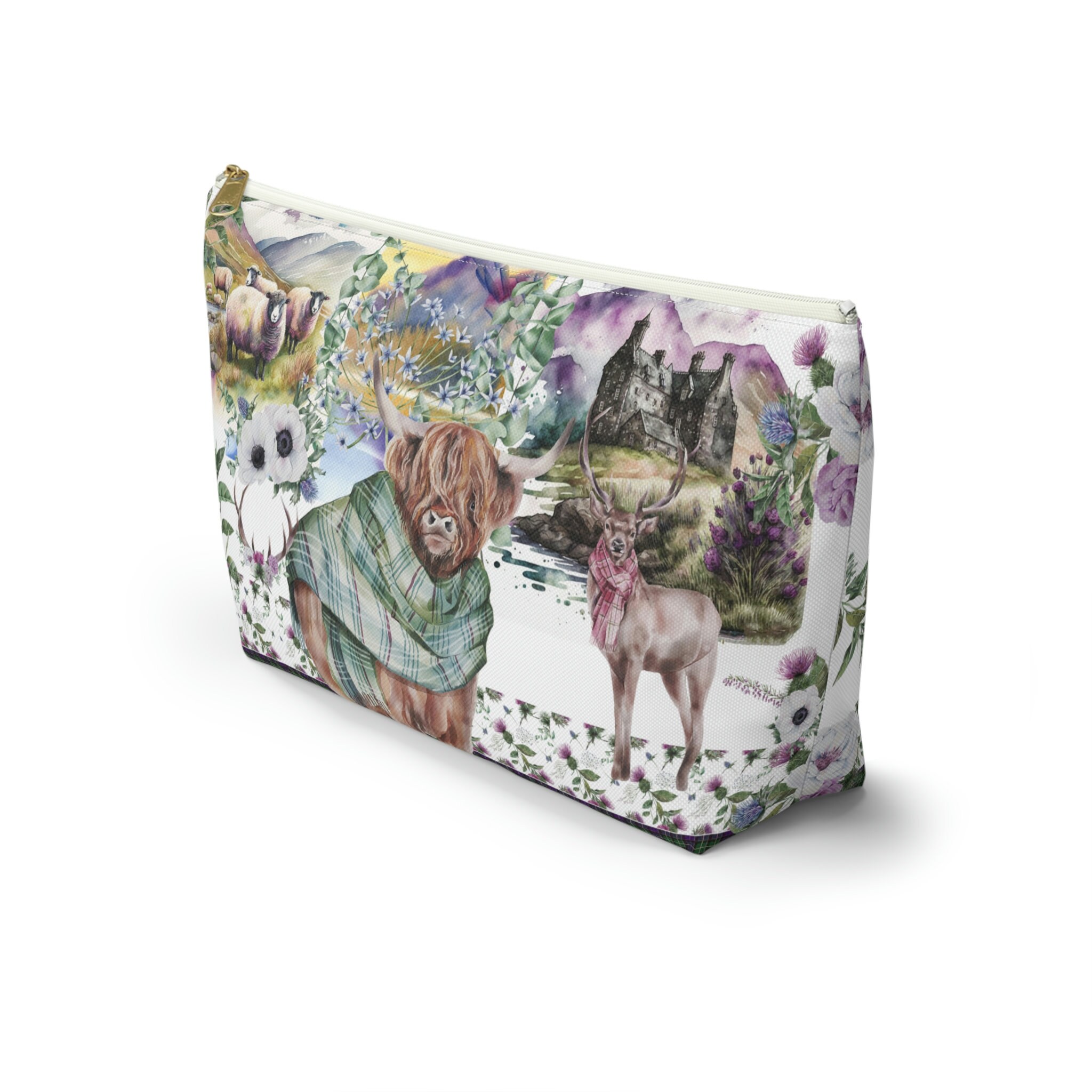 Scottish Lands Accessory Pouches W Zipper and Tbottom, Two Sizes Etsy