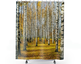 Birch Forest Shower Curtain-Forest Decor-Nature Bathroom