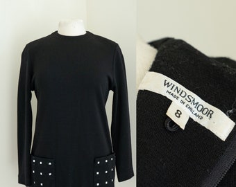 1980s Vintage Windsmoor black tunic top