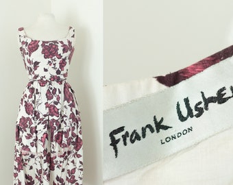 1960s Frank Usher Cotton Floral Dress