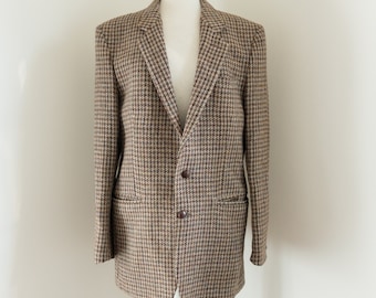 Vintage 70s Harris Tweed Blazer - Herringbone Tweed Sport Coat