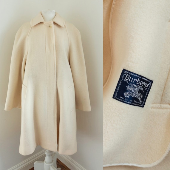 Vintage 1980s Burberry Cream Wool Women's Swing Coat - Etsy