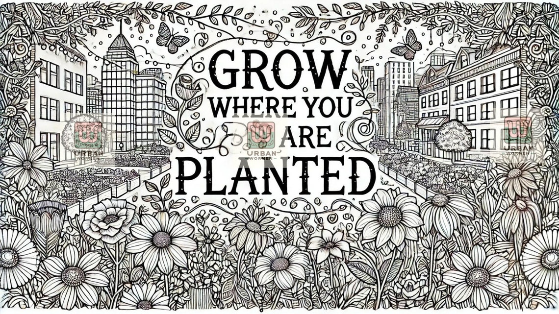 Digital Coloring Book for Plant Lovers - Relaxing Urban Gardening