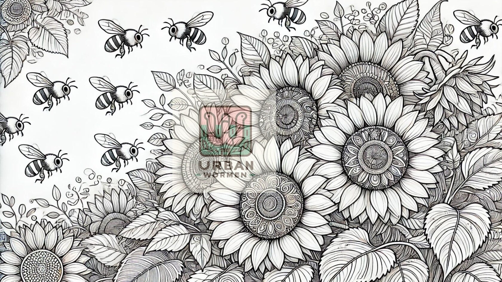 Digital Coloring Book for Plant Lovers - Relaxing Urban Gardening