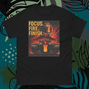 Camiseta de F1: Camiseta con acabado Focus Fire, camiseta gráfica de carreras de Fórmula 1, estética de velocidad del automovilismo, regalo para aficionados y pilotos de F1.