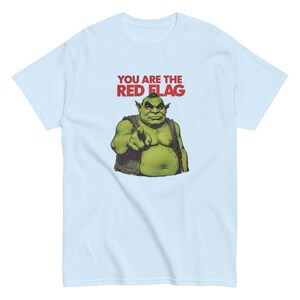 Shrek Shirt – Red Flag Meme T-Shirt, Funny Shrek Graphic Tee for Men and Women, Viral Swamp Humor Gift, Pop Culture Ogre Style