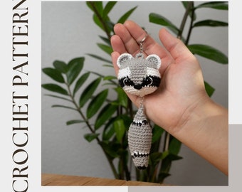 Cute raccoon crochet pattern | raccoon | animals| keychain | easy crochet | Instant Download PDF | DIY Amigurumi