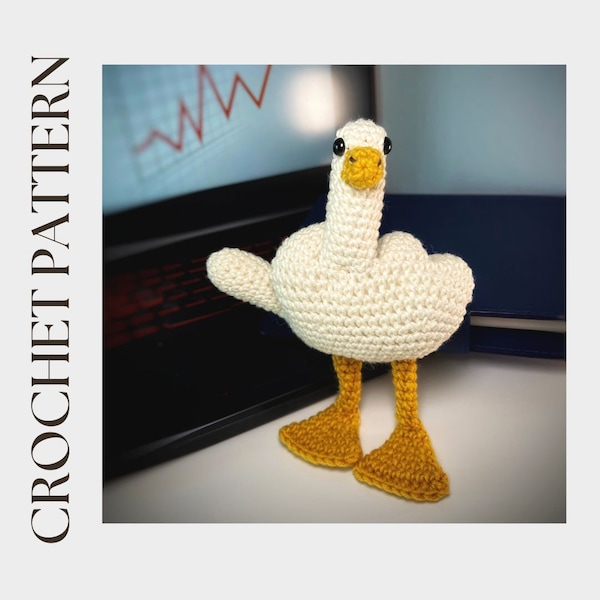 The Duck-you | A goose in case of serious negotiation | interior accessory | goose | Instant Download | DIY Amigurumi | gift