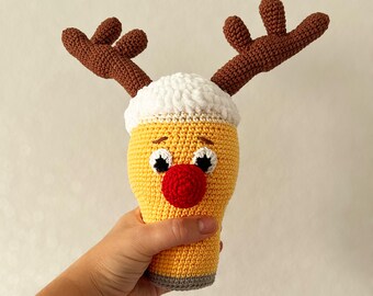 Rentier Bierkrug Häkelanleitung: Rudolf Amigurumi DIY (PDF Pattern)