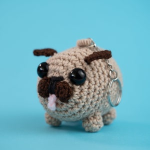 Crochet Pattern Pug – Amigurumi Dog Keychain | Easy DIY Amigurumi | Instant PDF Download | Pug Gifts | PDF pattern