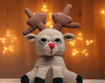 Rude-Olf Hirsch Häkelanleitung: Amigurumi Lustig Geschenk (PDF Download)
