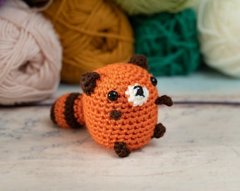 Roter Panda Häkelanleitung: Amigurumi Tier Spielzeug & Schlüsselanhänger (PDF-Häkelanleitung)