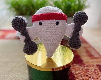 Geist Häkelanleitung: Amigurumi Sport Spielzeug mit Hanteln (PDF-Häkelanleitung)