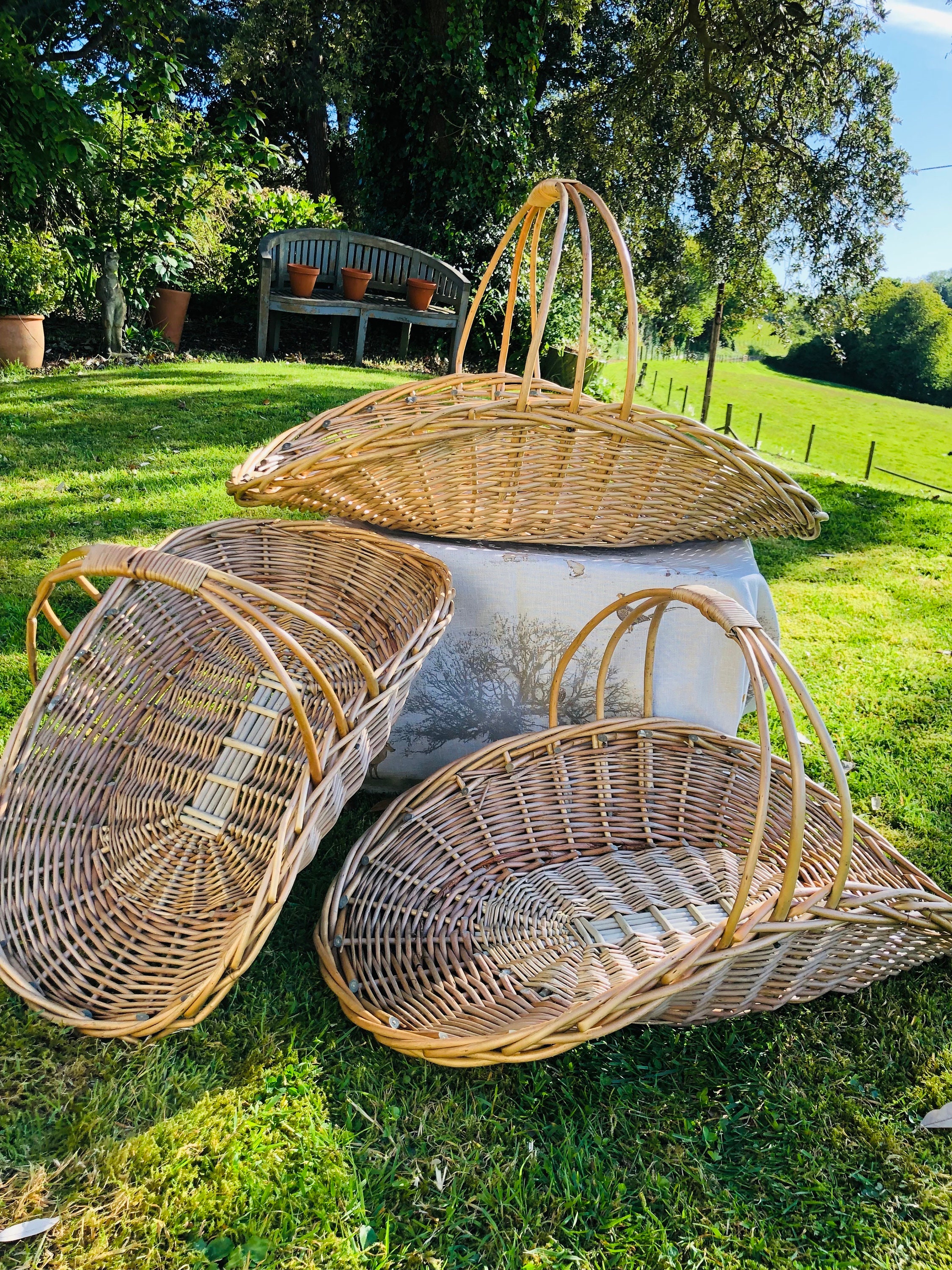 Gorgeous Mellowed Full Buff Willow Cut Flower Trug. Available in Three Sizes