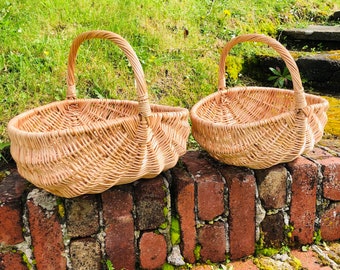 Gorgeous Natural Willow Oval Foraging Basket. Available in Two Sizes