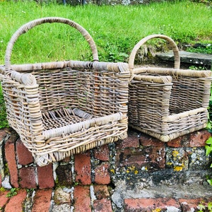 Gorgeous KUBU Grey Rattan Open Ended Log Basket. Available in Two Sizes