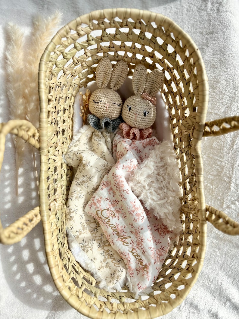 Doudou personnalisé lapin Lison crochet Doudou personnalisé Doudou crochet Cadeau naissance Doudou bébé image 2