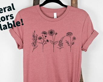 Wildflower Shirt - Wild Flowers Shirt, Flower Shirt, Flowers Shirt, Floral Shirt, Flower T-Shirt, Flower Tee, Nature Lover Shirt, Ladies Tee