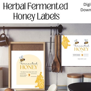 Fermented Garlic Honey Jar Labels: Herbal Apothecary (Digital Download)