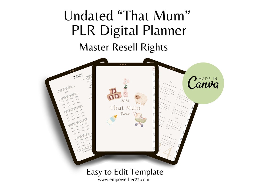 Digital Planner | That Mum Digital Planner | PLR | Master Resell Rights ...