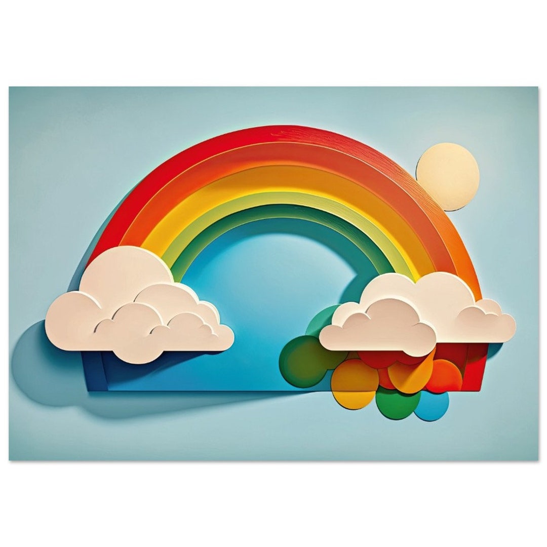 RAINBOW POSTER Kids Bedroom Poster Nursery Wall Art Etsy