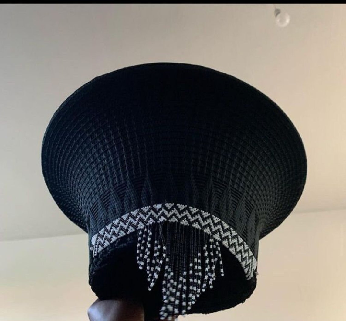 Zulu Hat With Beads Zulu Beaded Hat Isicholo Bucket Hat South African Hat Customized Zulu Hat 