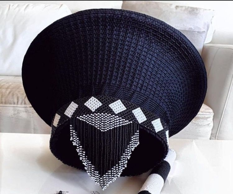 Zulu Hat With Beads Zulu Beaded Hat Isicholo Bucket Hat South African