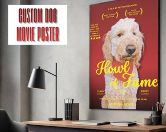 Benutzerdefinierte Hundefilm Poster - Personalisiertes Haustier Porträt, lustiges Haustier Geschenk, Haustier Liebhaber Geschenk, Hunde Wandkunst, Hundemama, individuelle Haustier Kunst, digitale Kunst