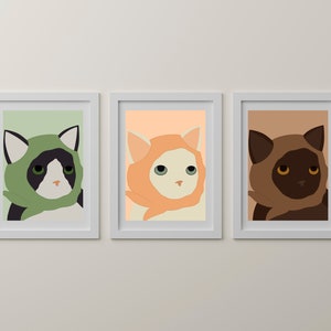 Retro Cat Collage - Cat Wall Print, Vintage Cat Poster, Cat Mom, Trendy Posters, Funky Wall Art, Animal Art, Apartment Wall Art, Digital Art