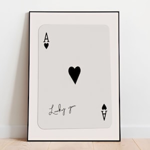 Luck You Ace Playing Cards - Set of Three, Funky Wall Art, Trendy Wall Art, Girly Wall Decor, Retro Wall Art, Posters And Prints, Digital