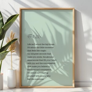 Life's Little Moments - Inspirational Digital Poster for a Joyful Home