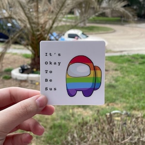 Onder ons vinyl sticker auto's, laptops, bidons, decoratief, trots, LGBTQ,