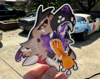 Maw Shot furry vinyl sticker cars, laptops, water bottles, decorative,