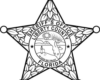 Florida Liberty County Sheriff Badge Vector (SVG, Laser Files)