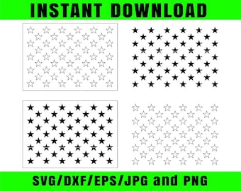 50 Star US Flag SVG Vector File, CNC Cutting, Laser Engraving (Digital Download)