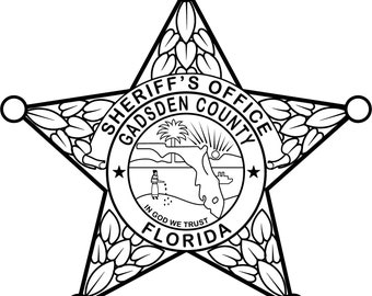Florida Gadsden County Sheriff Badge Vector File (SVG, Laser)