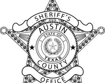 Austin County Sheriff Patch, Vector File (SVG, Laser Cut)