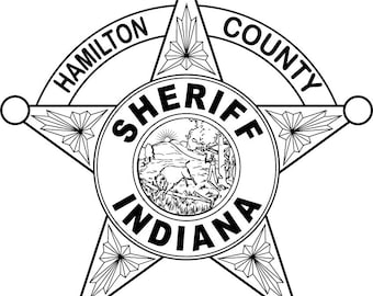 Indiana Sheriff Badge Hamilton County Vector File (SVG, Laser Cut)