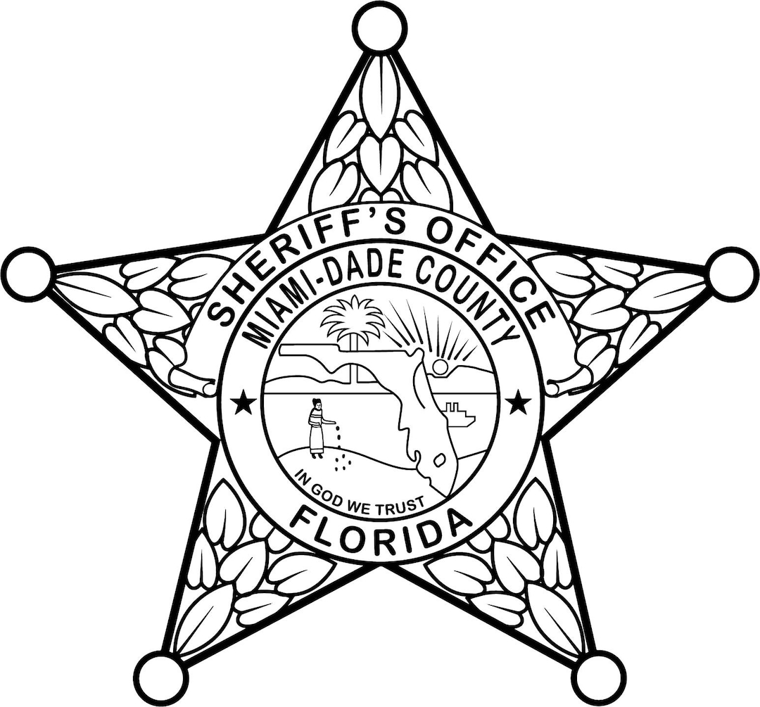 Miami Dade Sheriff Badge, Vector SVG, Laser Cut File - Etsy