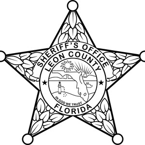 Patch de fichier vectoriel Florida Sheriff Badge Leon County, vector svg, gravure laser, fibre, laser, gravure, fichier coupé, contours, dessin au trait