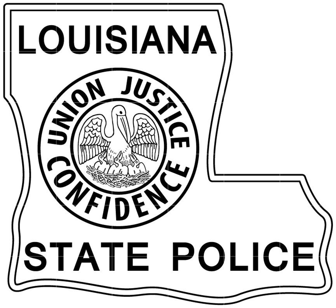 Louisiana State Police Svg, Vector Badge, Patch, Logo, Emblem, Monogram, Black White Outline Cnc