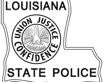 Louisiana State Police Svg, Vector Badge, Patch, Logo, Emblem, Monogram, Black White Outline Cnc Laser Cutting Wood Engraving File