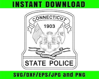 コネチカット州警察巡査部長警察バッジSVG CNCレーザー - Etsy 日本