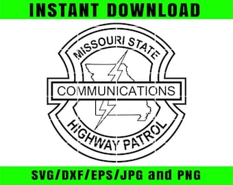 Missouri Highway Patrol Communications SVG Badge Line Art Patch Vector File