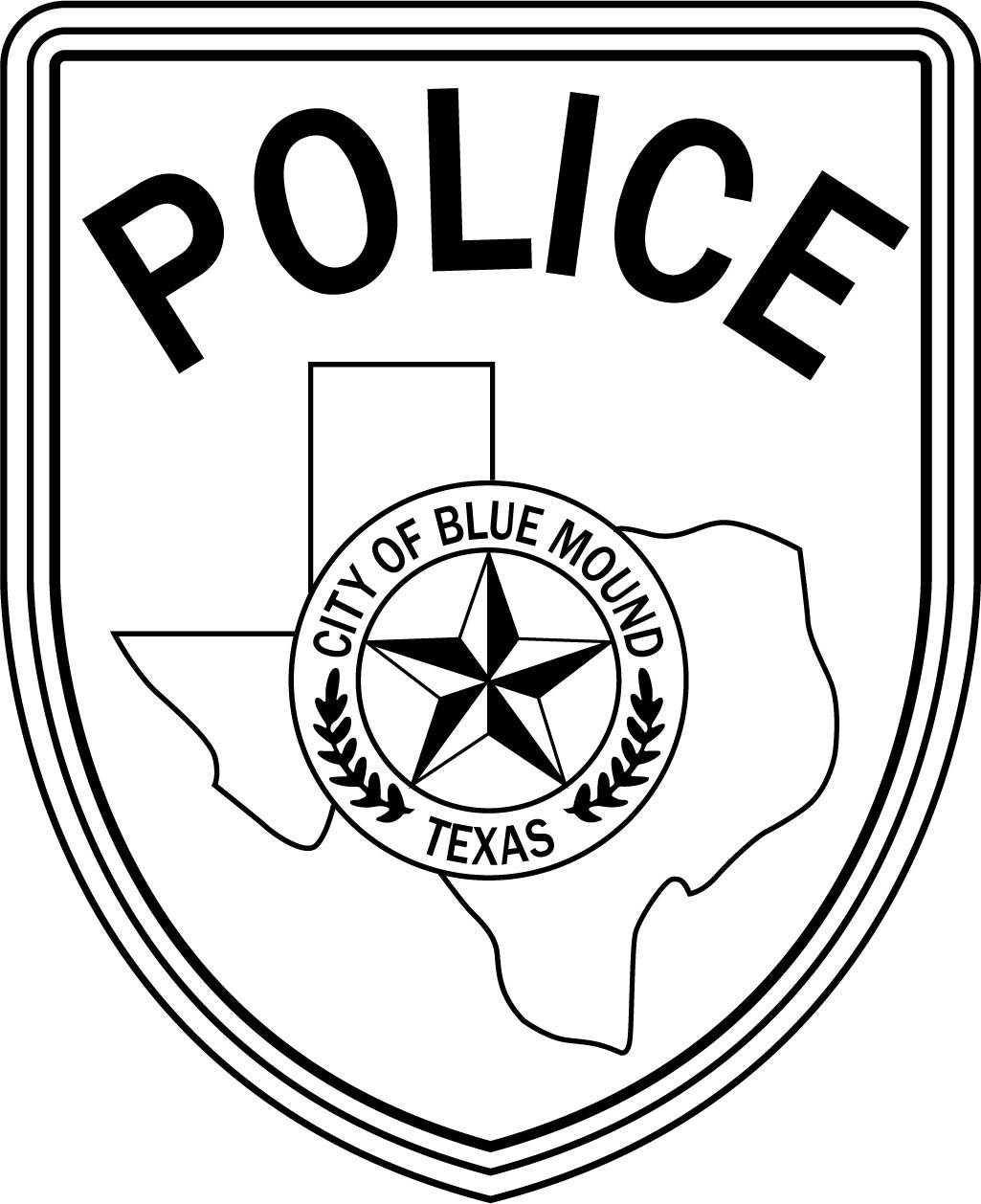City of Blue Mound Texas Police Patch, Vector File, Svg, Badge
