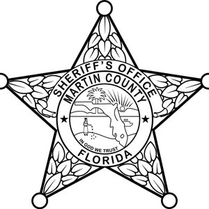 Florida Sheriff Badge Martin County Aufnäher, Vektor, Lasergravur, Faser, Laser, Gravur, Schnittdatei, Umrisse, Linie Kunst
